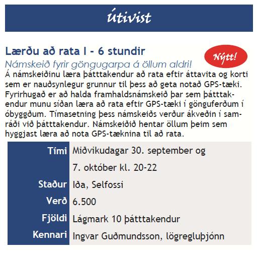 Read more about the article GPS-námskeið